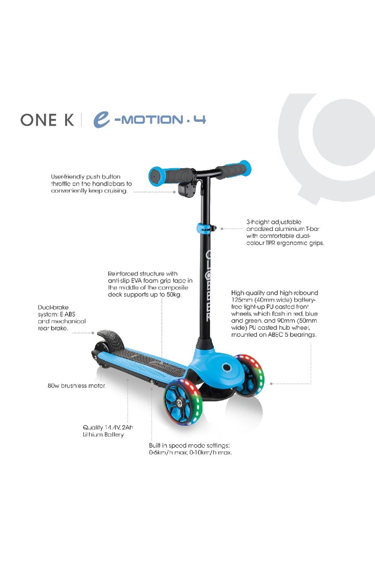 Globber One K E-Motion 4 Işıklı Elektrikli Scooter