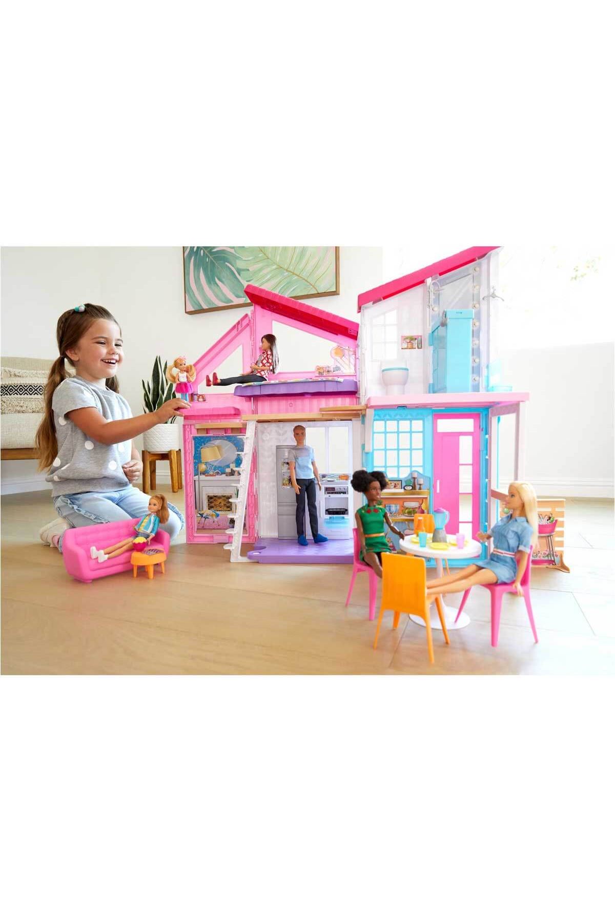 Barbie'nin Muhteşem Malibu Evi - Pembe Kutu - 6 Odalı
