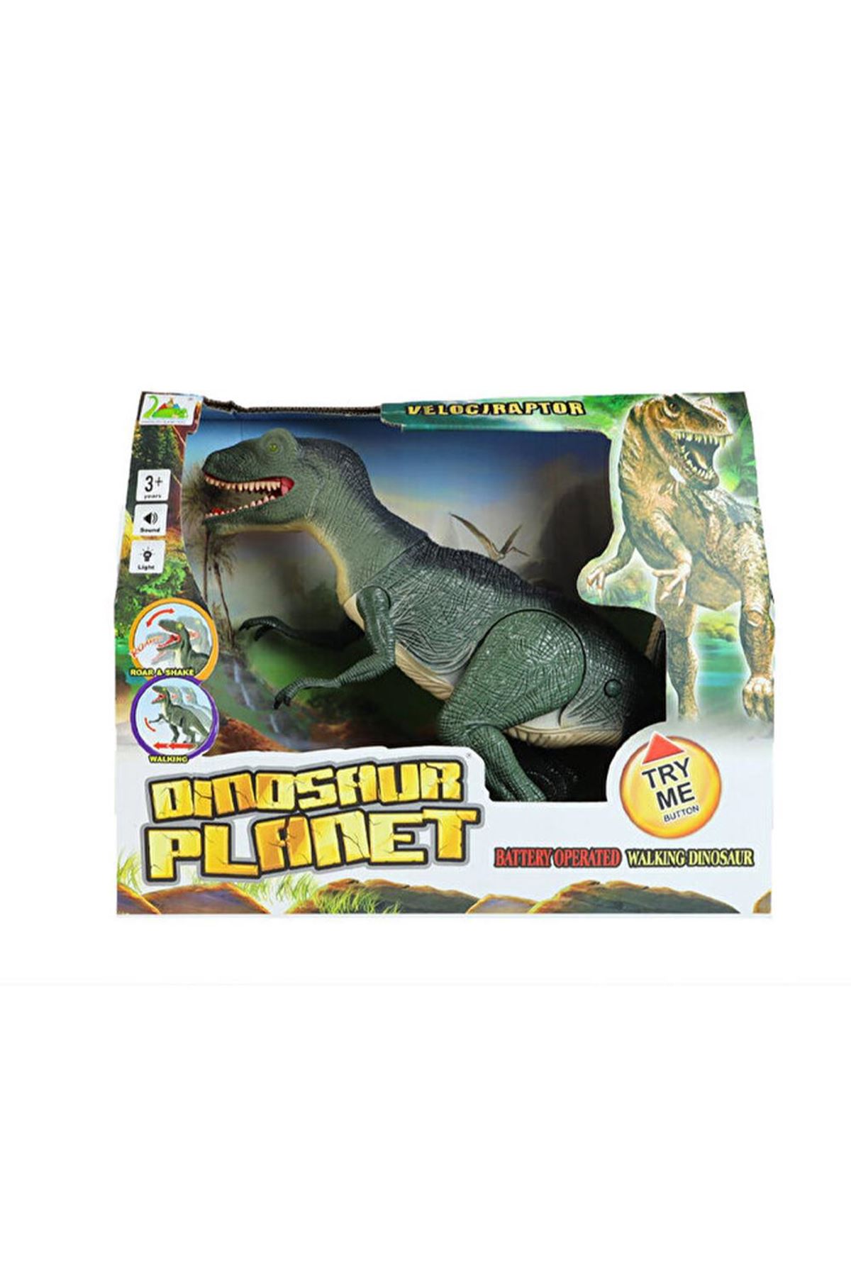 Sesli ve Işıklı Dinozor Raptor – Yeşil