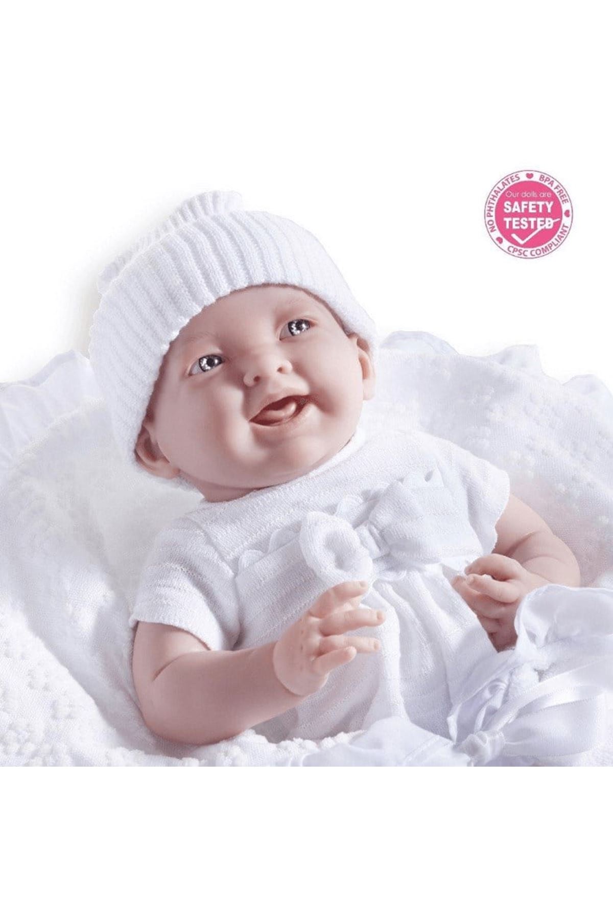 Berenguer Gerçekçi Yenidoğan Oyuncak Bebek 39 cm ve Beyaz Kundak Seti