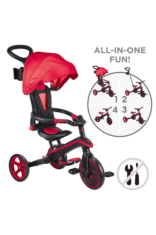 Globber Explorer 4in1 Katlanabilir Bisiklet - Kırmızı
