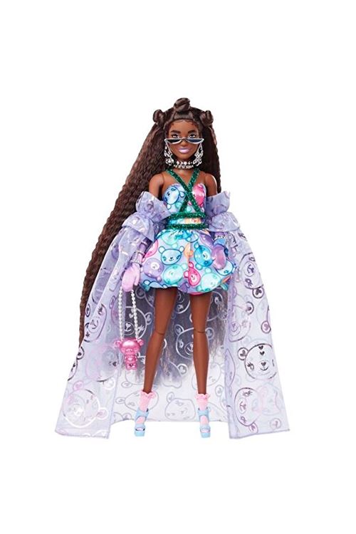 Barbie Extra Fancy Mor Kostümlü Bebek