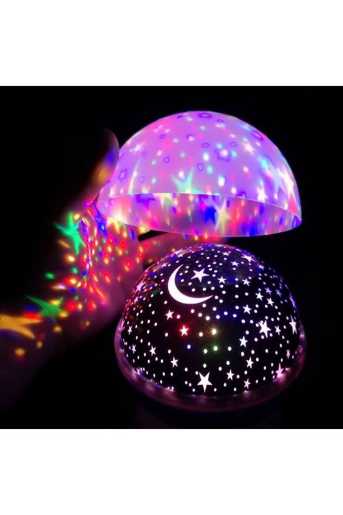 Star Master Renkli Yıldızlı Gökyüzü Projeksiyon Gece Lambası Masa Ay Yıldız Lamba