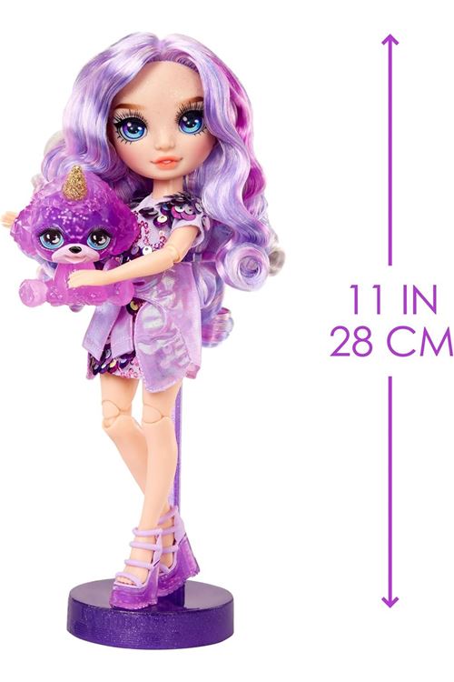 Rainbow High Violet Parlak Slime ve Evcil Hayvan Serisi Bebeği