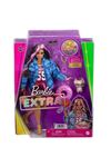 Barbie Extra Ekose Ceketli Bebek Mavi